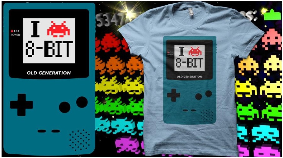 Qwertee.com I (LOVE) 8 Bit&nbsp;Shirt