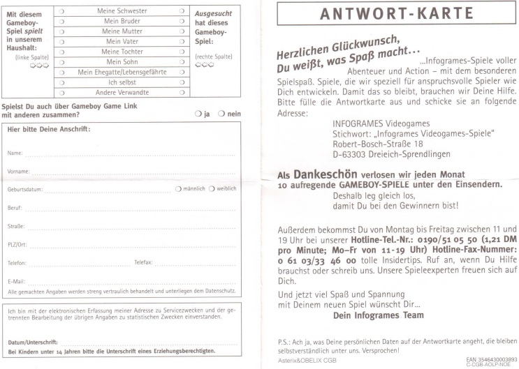 Asterix & Obelix | Antwortkarte&nbsp;C-CGB-AOLP-NOE