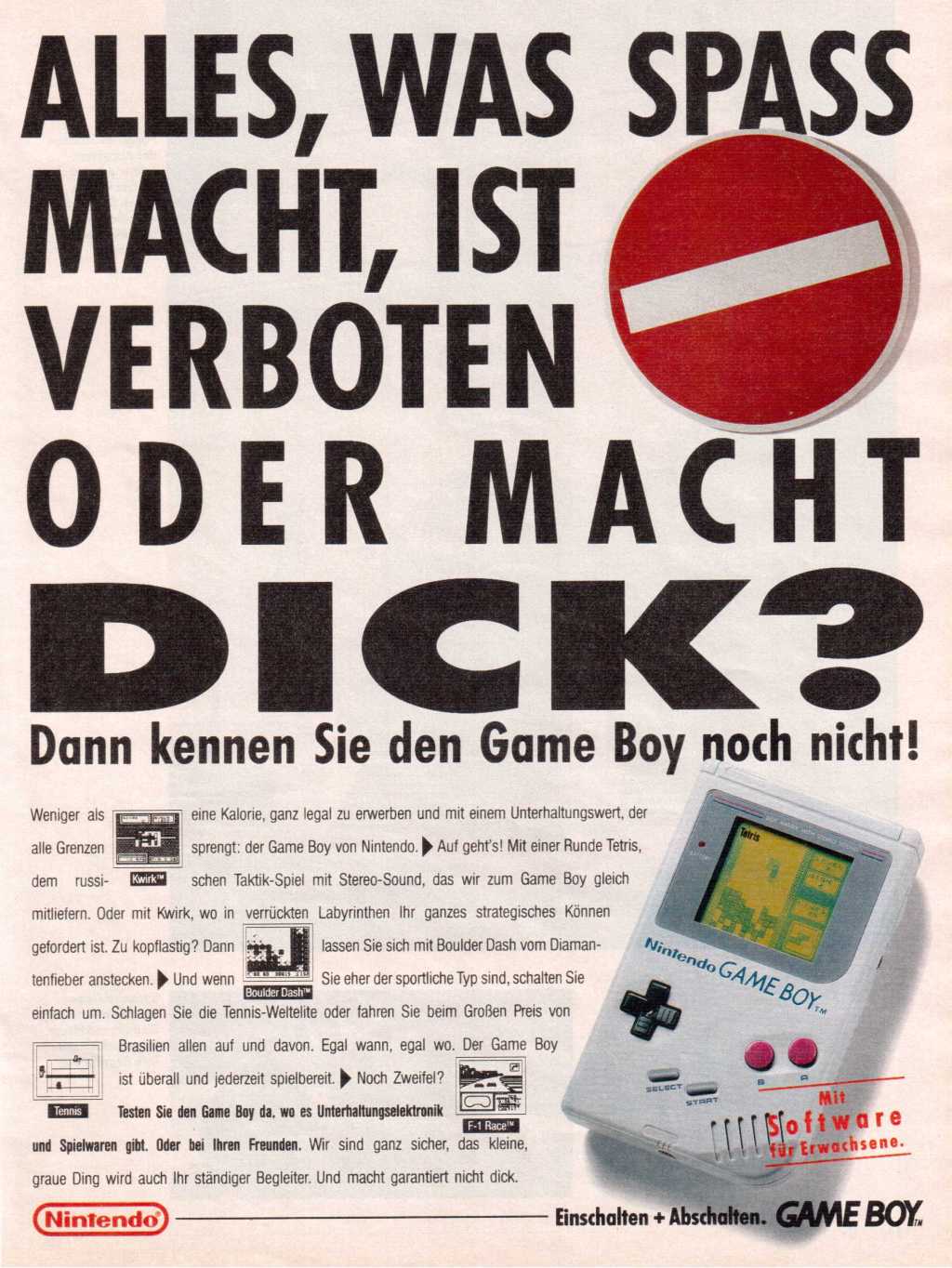 ALLES, WAS SPASS MACHT, IST VERBOTEN ODER MACHT&nbsp;DICK?