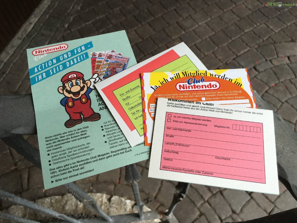 Club Nintendo Anmeldekärtchen