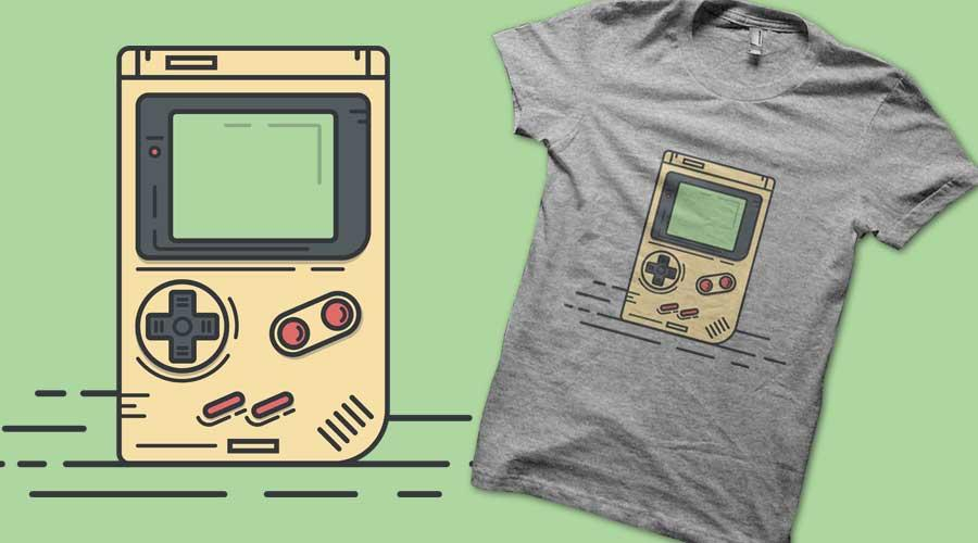 Qwertee.com Oldschool Handheld&nbsp;T-Shirt