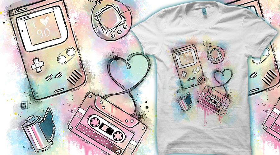 Qwertee.com Love 90s&nbsp;T-Shirt