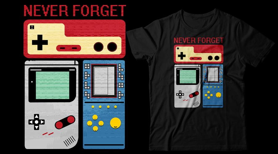 Qwertee.com Never forget Retro Games&nbsp;T-Shirt