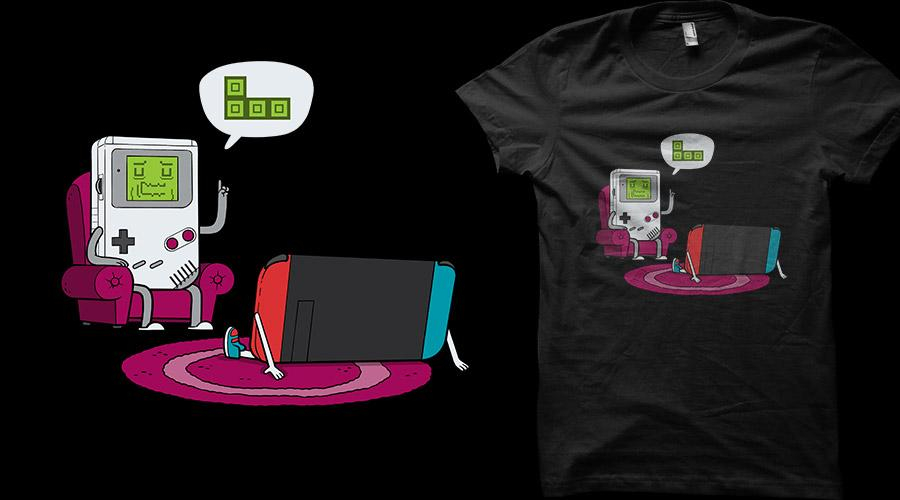 Qwertee.com Portable Stories und Old Head&nbsp;T-Shirts