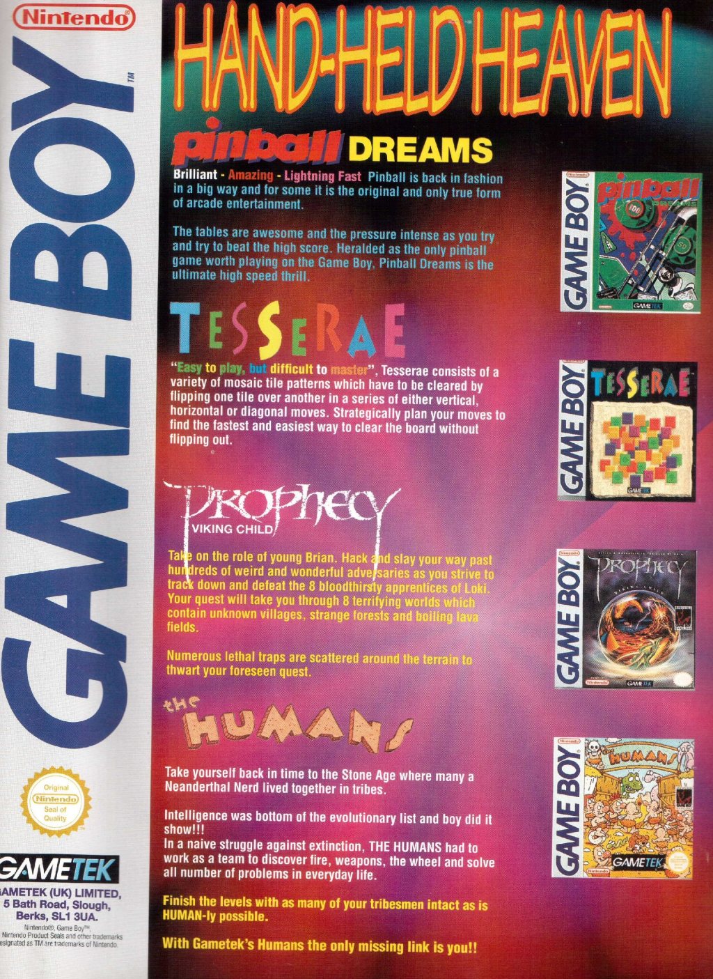 Hand-Held Heaven | GAMETEK&nbsp;Werbung