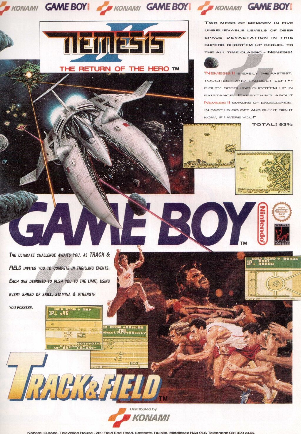 Nemesis II und Track & Field | Konami&nbsp;Werbung