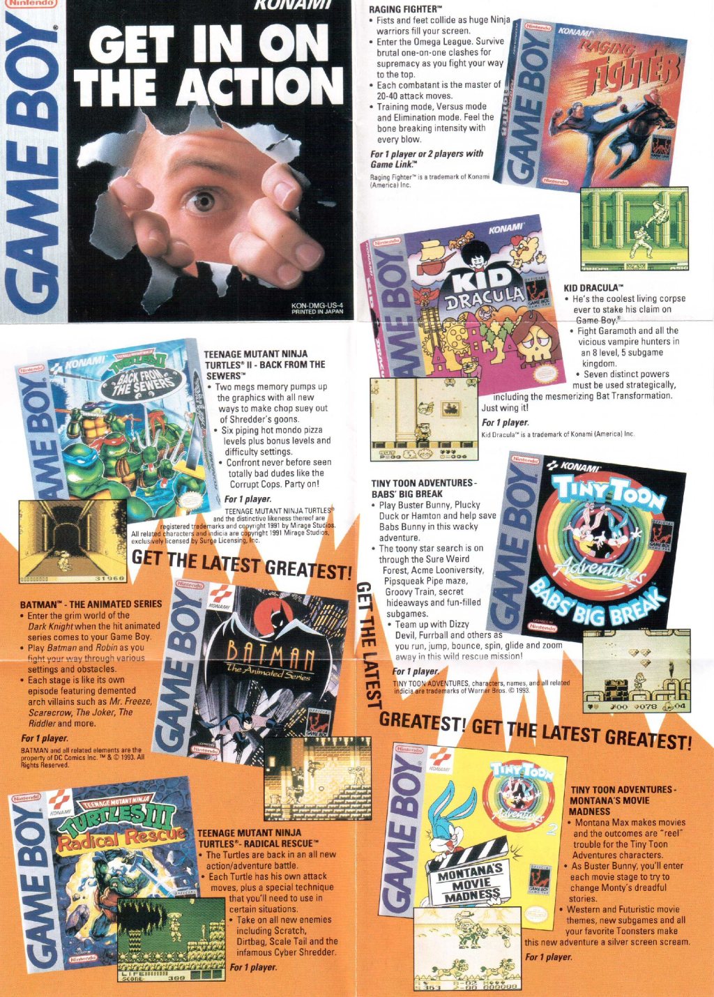 Game Boy Werbeflyer&nbsp;KON-DMG-US-4