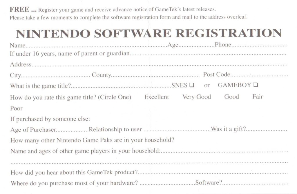 Super Battletank Registration Card&nbsp;C-GAM-DMG-EEC