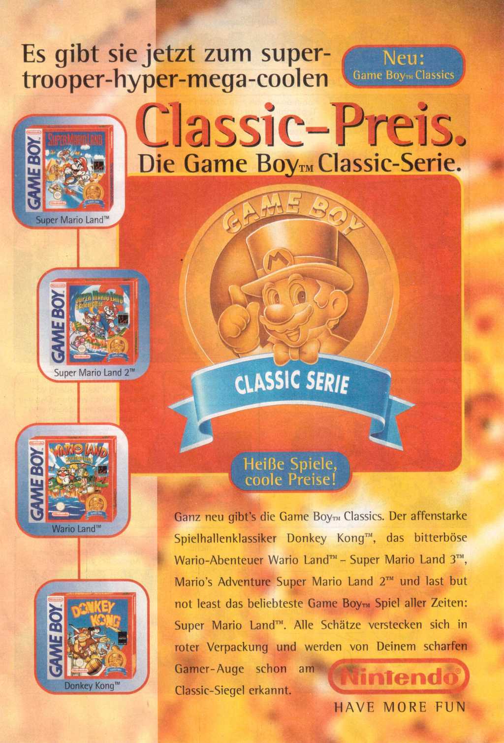 Heiße Spiele, coole Preise! | Game Boy Classic Serie&nbsp;Werbung