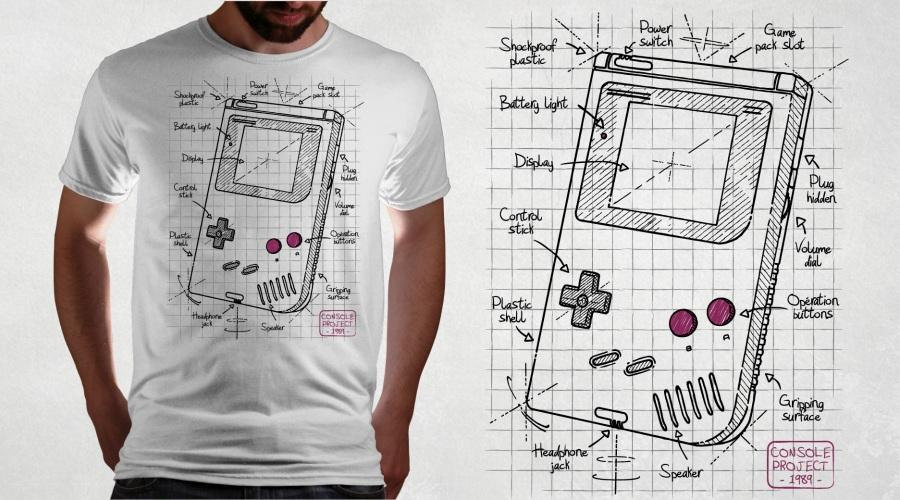 Qwertee.com Vintage Plan und Blueprint Console A&nbsp;T-Shirts
