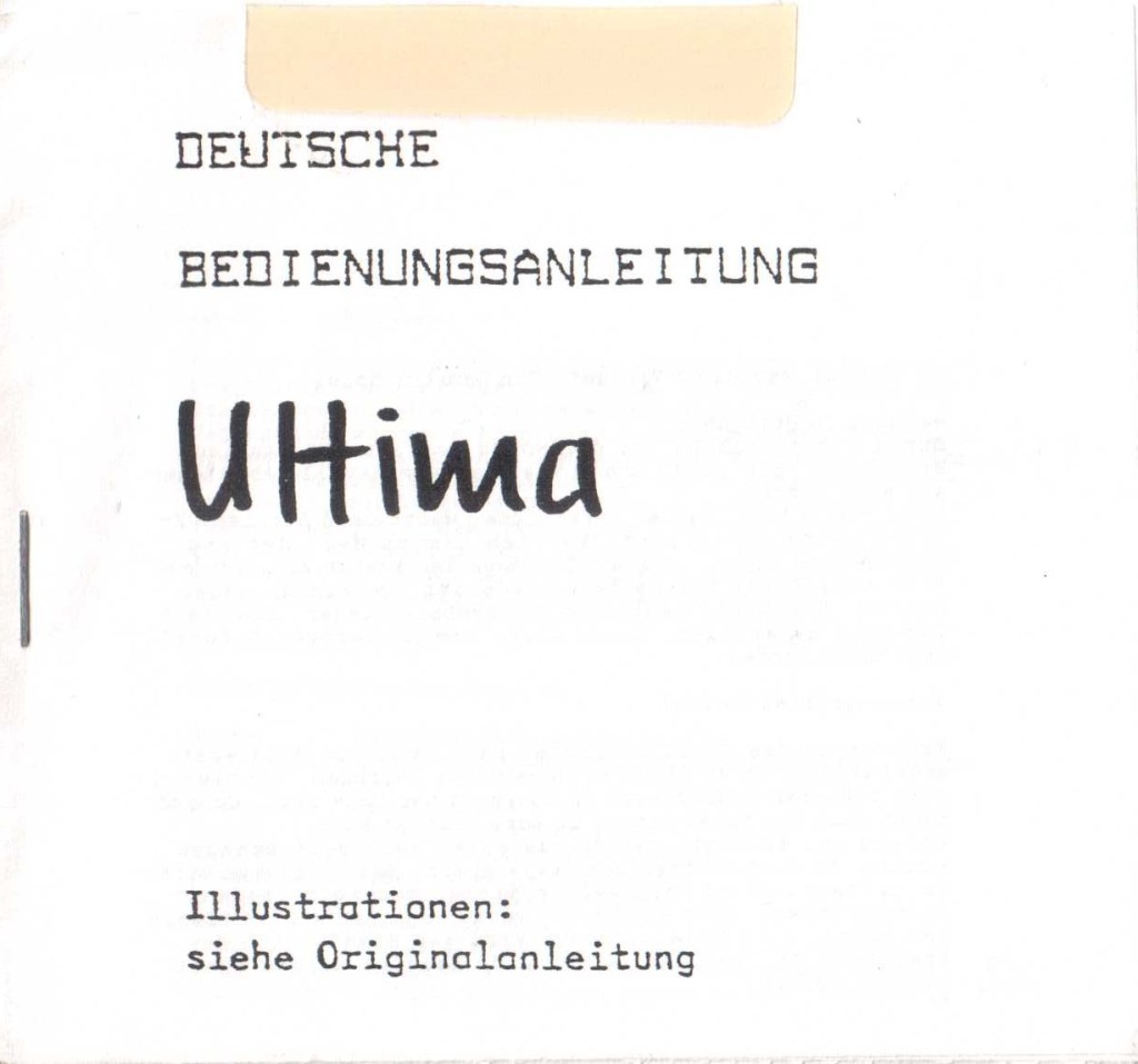 Kopie/Anleitung/Zettel Ultima Runes of&nbsp;Virtue