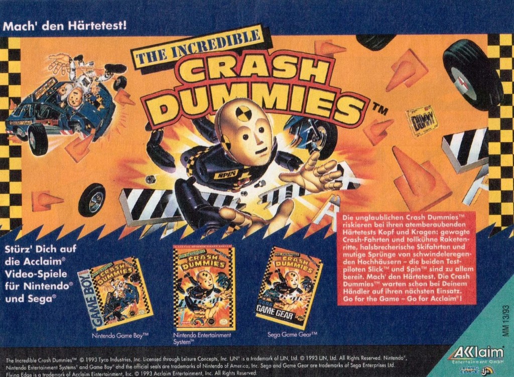 Micky Maus Nr. 13 vom 25.03.1993 | The incredible Crash Dummies&nbsp;Werbung