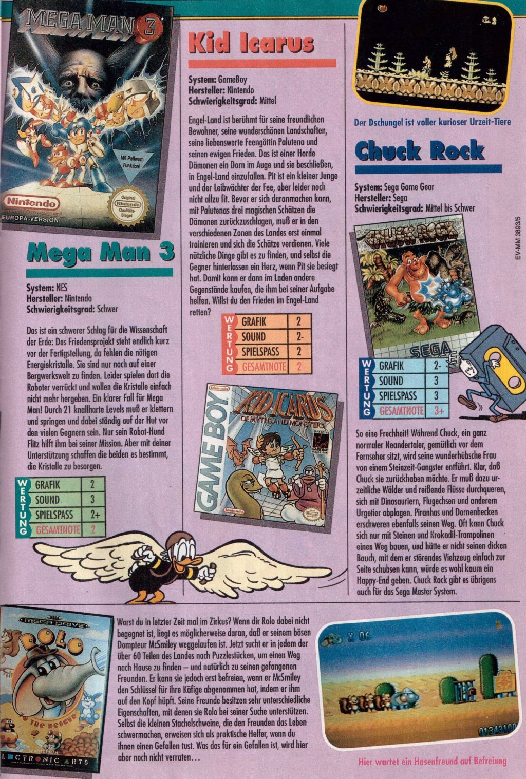 Micky Maus Nr. 38 vom 16.09.1993 | Donalds Spiel Club und Asterix&nbsp;Werbung