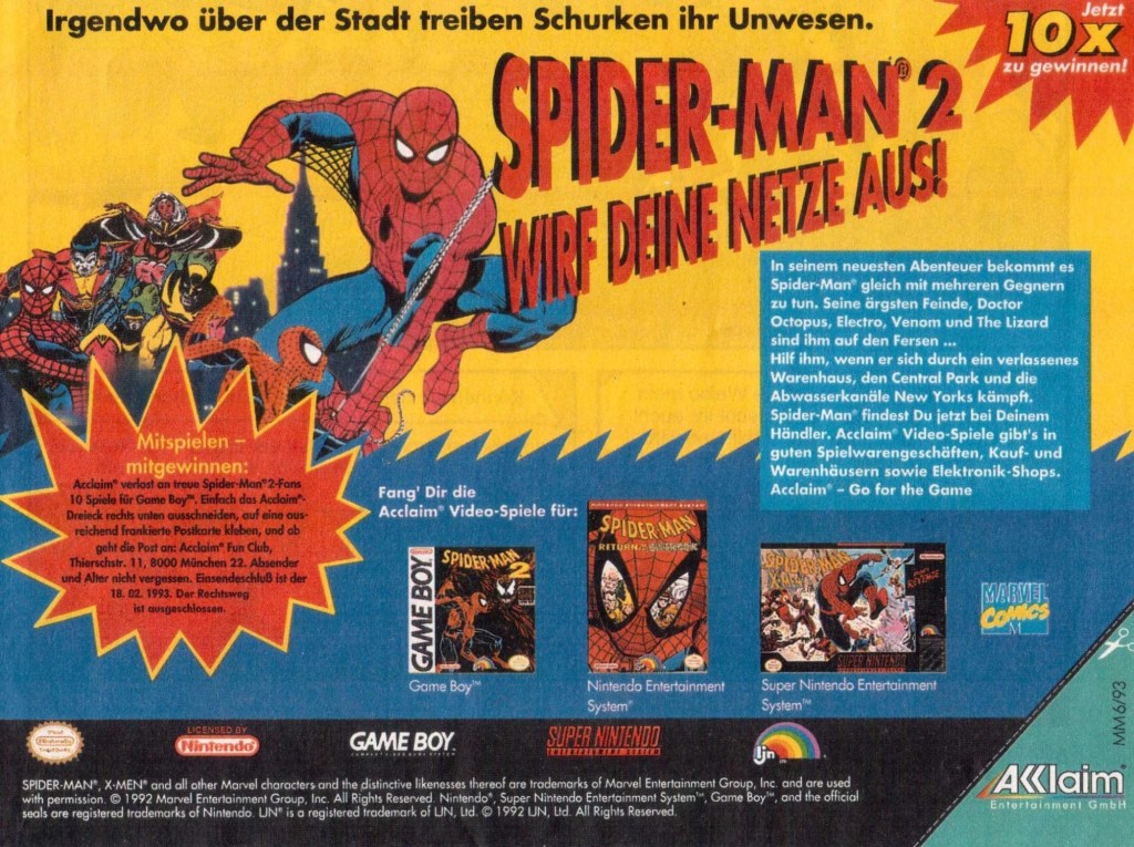 Micky Maus Nr. 6 vom 04.02.1993 | Spider-Man 2&nbsp;Werbung