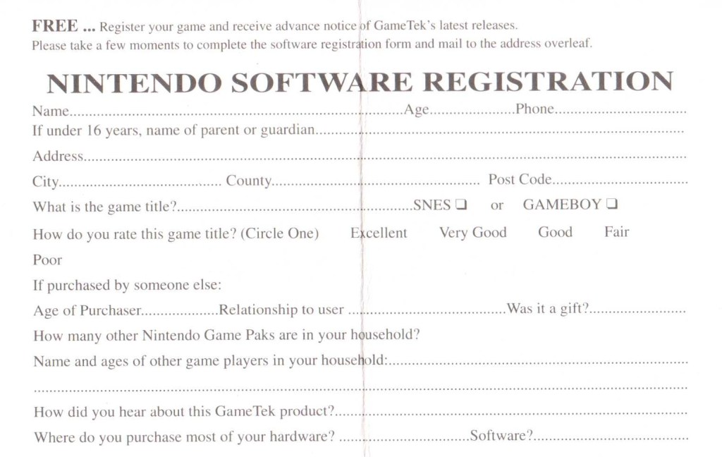 Pinball Deluxe Registration Card&nbsp;C-GAM-DMG-EEC