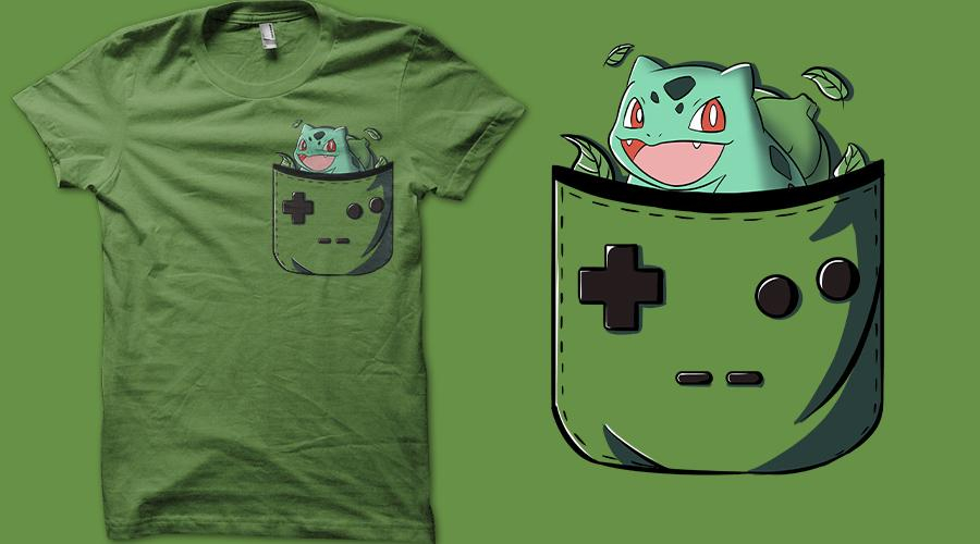 Qwertee.com Blue, Green, Red Pocket Game Boy und Catch Electric, Grass, Water, Fire Game Boy Color&nbsp;T-Shirts
