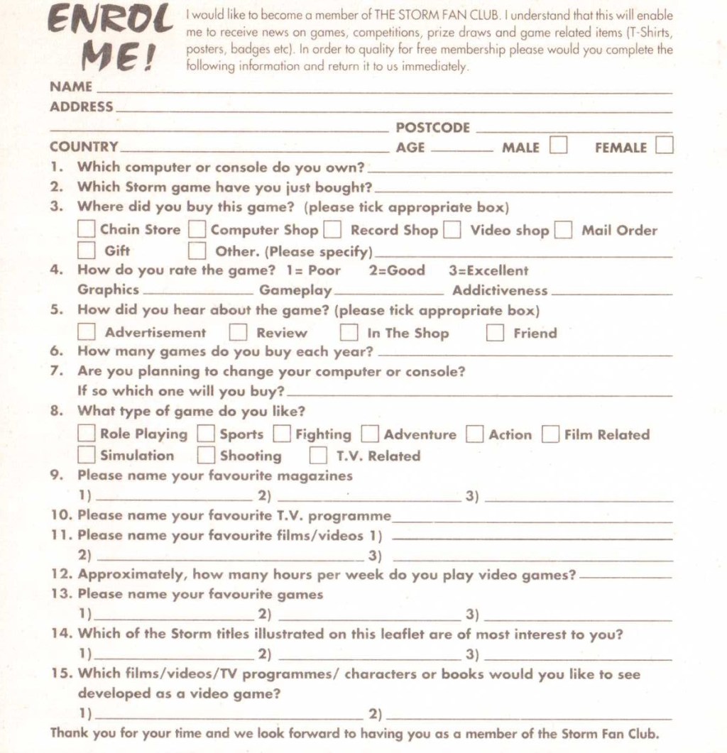 THE STORM FANCLUB Registration Card&nbsp;SAL-DMG-UKV