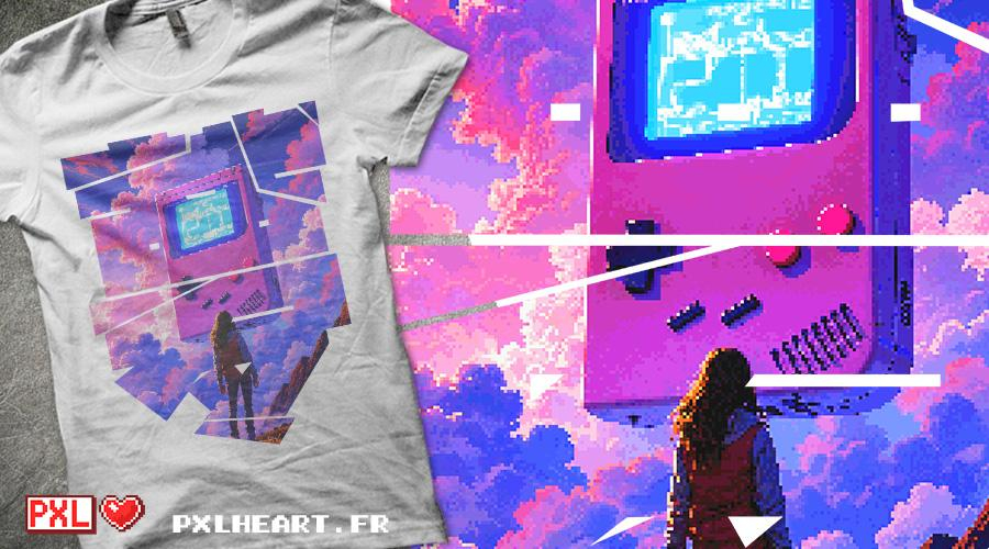 Qwertee.com Pixel Dreams Game Boy&nbsp;T-Shirt
