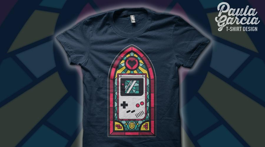 Qwertee.com 8BITS STAINED CLASS Game Boy&nbsp;T-Shirt