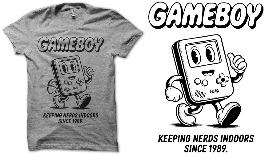 Qwertee.com Keeping Nerds indoors Game Boy&nbsp;T-Shirt